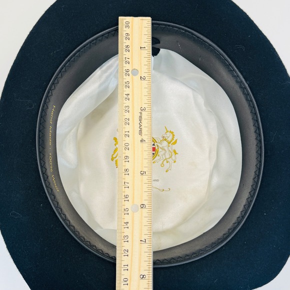 Vintage Equestrian Hunt Top Hat Wool Felt Riding Hat Rear Bow England Victorian - Picture 5 of 15